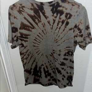 Wonder Nation Brown and Gray Tie Dye Short Sleeve Tee